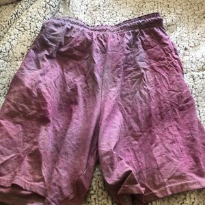 Men’s fruit loom purple and pink tie dye shorts